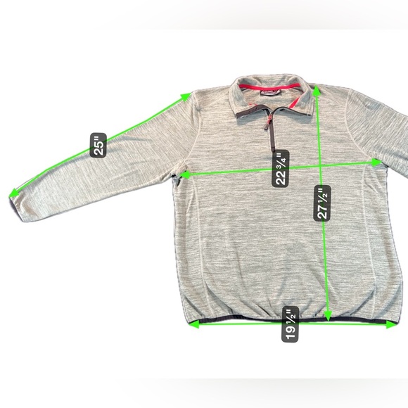 Avalanche Men’s Large 1/4 Zip Pullover Sweatshirt Gray Stretch Activewear - Picture 2 of 5